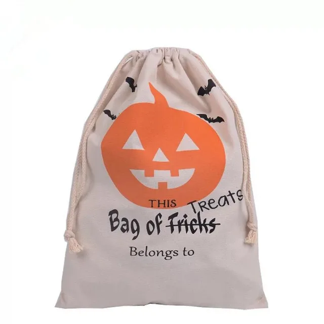 custom cotton canvas drawstring halloween promotional gift bag