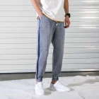 China Factory Popular Medium Blue Casual Stretch Loose Men Denim Jeans Pants