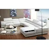New italian style modern u shaped white leather extra large sectional sofa design