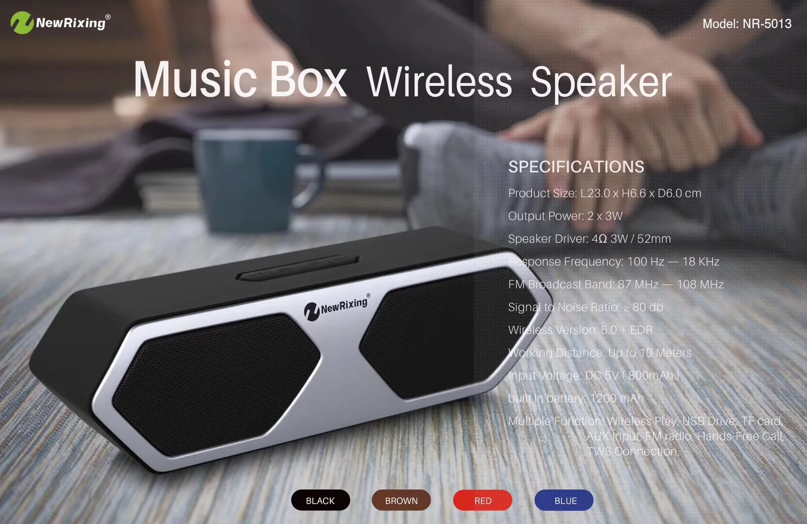 NR-5013 custom music box tws bluetooth speaker with handsfree new design - ANKUX.COM