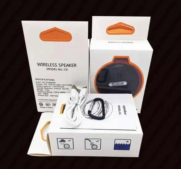 2018 outdoor portable waterproof mini speaker bluetooths C6 with 3D stereo surround for smart phone - ANKUX.COM