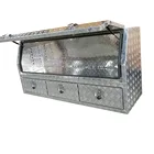 Aluminum Storage Truck Tool Box With Shelf And Drawers For Trailer And Pickup BH-X1705382SCT