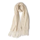 new designer men women solid white color thick winter fine cashmere wool mixed scarf shawl