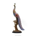 Tall noble and elegant the peacock furnishing articles with bronze base