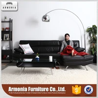 Cheap Modern Black Genuine Leather Corner