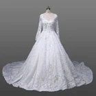 Luxury Lace Muslim Wedding Dress With Long Sleeve Modest Back Ball Gown Design