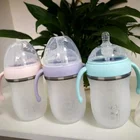 good quality super wide neck silicone milk baby feeding bottle