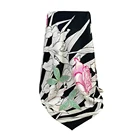 Custom Digital Printed Flowers Pattern Silk Twill Hijab Scarf For Gift