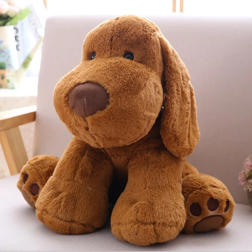 Dev büyük boy 40 CM peluş köpek hayvan doldurulmuş oyuncak özelleştirilmiş oyuncak eşarp ile