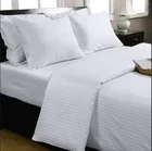 Bleached white bedding set material satin striped fabric roll