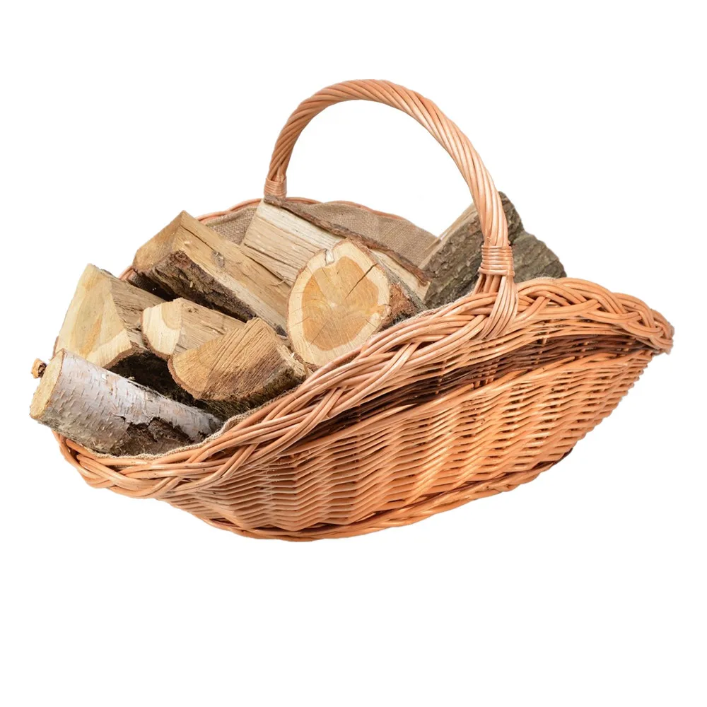 Cheap Large Round Wicker Firewood Basket With Linen Lining Buy