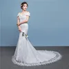 New Coming Lace Flower Slimming Fish Tail Wedding Dress Mermaid Bridal Gown