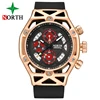 NORTH 7710 Special Design Mens Watches Top Brand Luxury Chronograph Quartz Watch Rubber Casual Military Sport Clock
