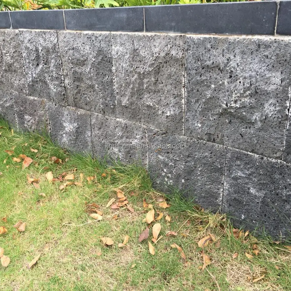 volcanic basalt stone for garden wall cladding