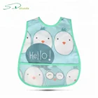 Amazon Best Selling Baby Products Foldable Peva Material Cute Waterproof Infant Baby Bib