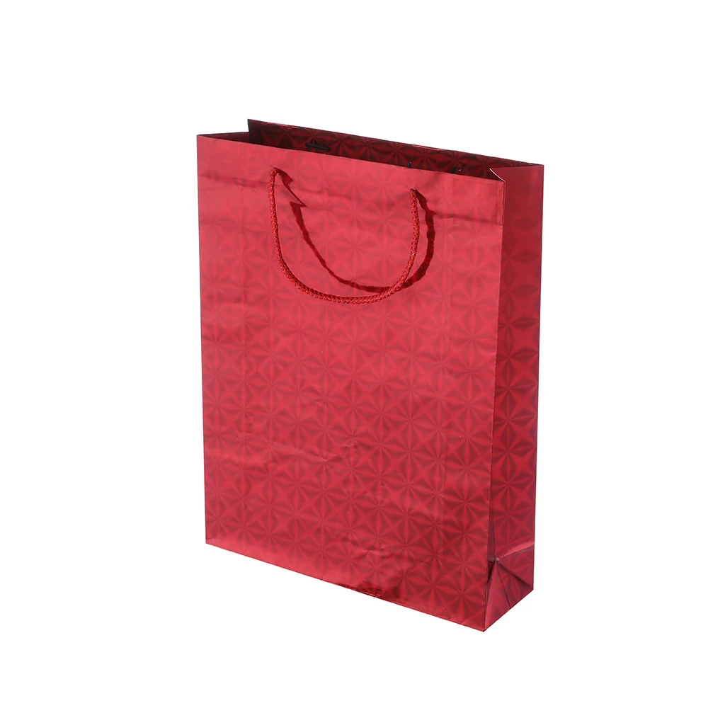 Best Selling Red Easy Carry Decorative Foldable Paper Shopping Bag With Handles