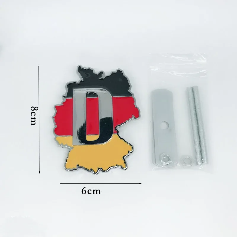 Bahan Paduan Seng Enamel Bahasa Jerman Bendera Logam Mobil Lencana