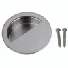 Silver Stainless Steel Cabinet Drawer Closet Flush Recessed Knob Pull Handle