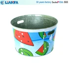 Barware Metal Large Round Customized Design Galvanized Beer Ice Bucket Cooler