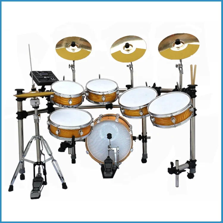 6pcs Golden/black Electric Drum Set,Electric Drum Kit,Drums