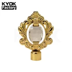 KYOK high quality cheap price twist curtain rod finial , 28mm brass curtain rod crystal finial ball