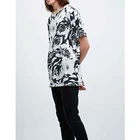 China T Shirt Factory Custom Fashion Men's Long Floral T shirt