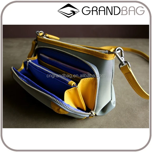 capacity cheap price waterproof nylon mix genuine leather cross