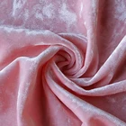 Pink Brushed Shiny Crush Korean Velvet Ice Flower Fabric for Evening Dress