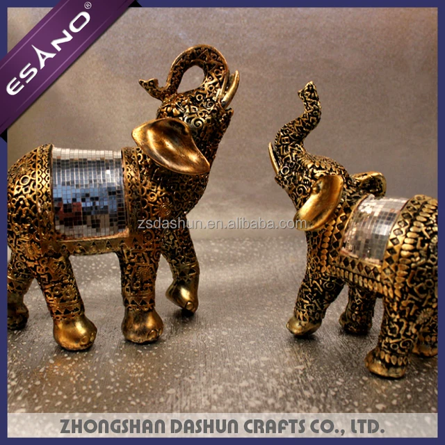 newest polyresin elephant figurines animal crafts gift sets