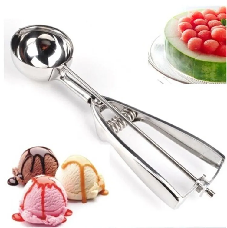3 Pcs Stainless Steel Ice Cream Scoop Practical Ice Cream Stacks Tools Eco-Friendly Small Middle Large Spoons