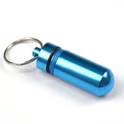 Medical portable promotion pill box keychain aluminum pill case medicine box