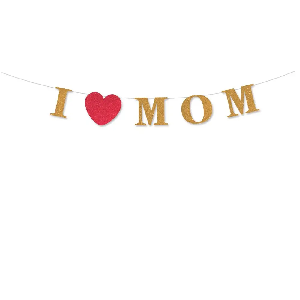 mothers day gift ideas glitter i love mom banner