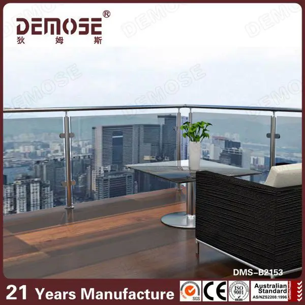 304 316 stainless and glass railing