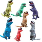 Hot selling vet veelkleurige pak mascotte opblaasbare t rex kostuum
