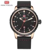 MINI FOCUS MF0014G Top Brand Luxury Men Quartz Watch Brown Casual Date Display Leather Strap Fashion Waterproof Wrist Watches