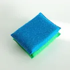 Kitchen cleaning Polyester polyester fiber abrasive net / mesh sponge scouring pad for metal utensils