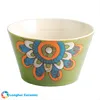 Custom flower design printed personalized cone shape white bowl ceramic