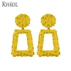 RAKOL Wholesale Top Design Fashion Earrings Jewelry Statement Big Geometric Copper Alloy Gold Women Dangle Earring AE122