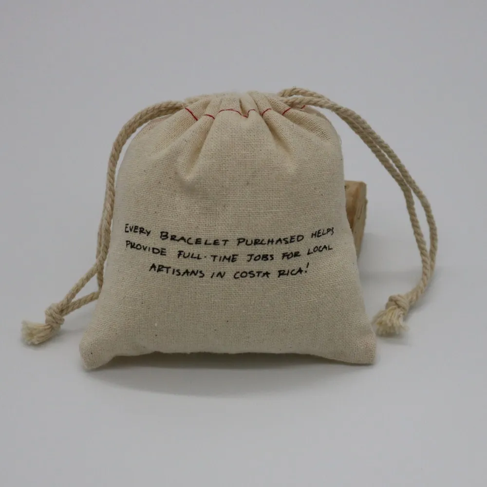 eco-friendly canvas cotton pouch organic cotton drawstring bag