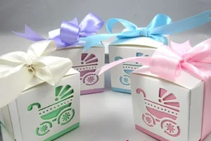 baby carriage with ribbon wedding gift butterfly paper candy box