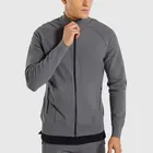 High Quality Low Moq Gym Cotton Spandex 4-Way Stretch Sports Jacket Men Raglan Sleeve Zip-Up Hoodies Jacket