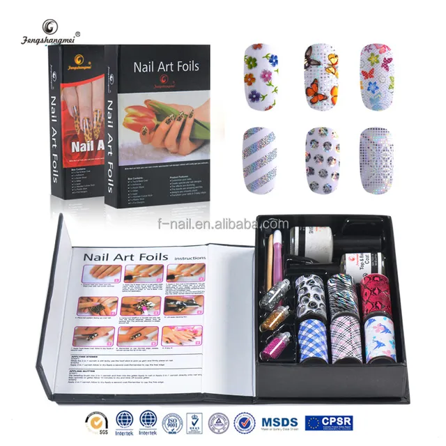 fengshangmei brand 2017 nail supplies nail foil art strips