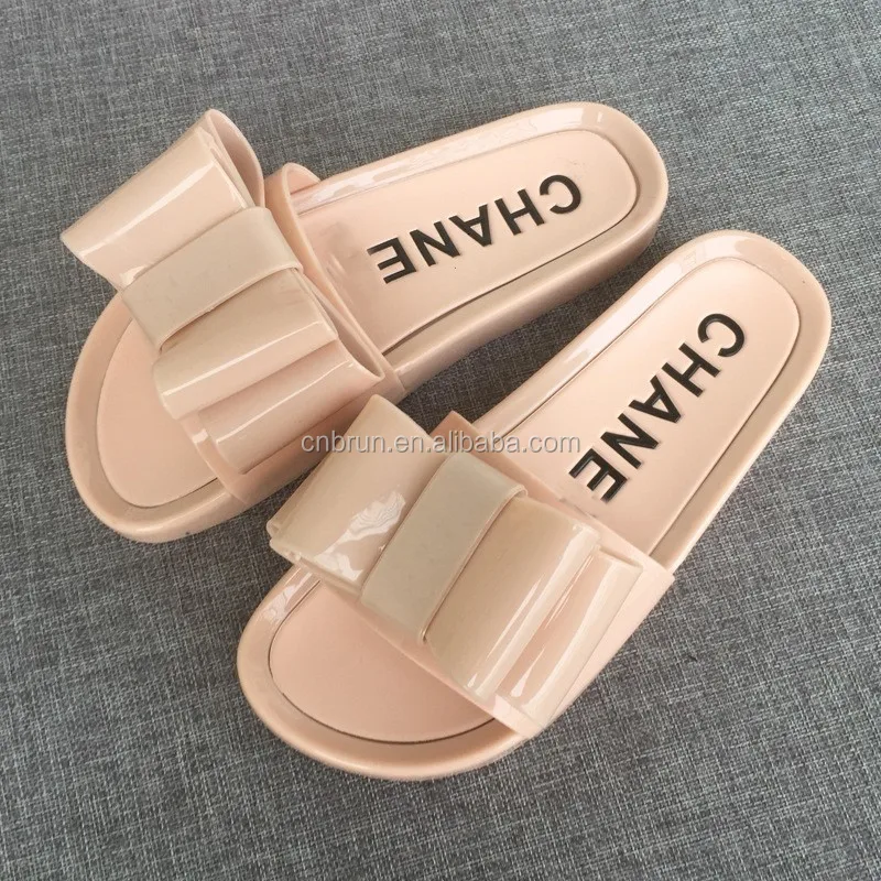 hot sell ladies jelly sandals with big bow