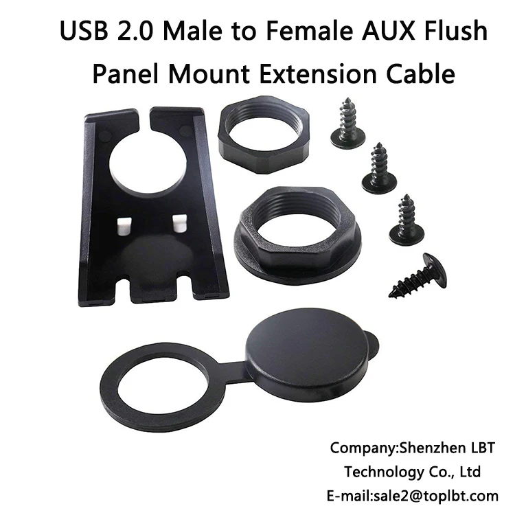 LBT 2018 USB 2.0 Male to Female AUX Flush Panel Mount Extension Cable for Car Truck Boat Motorcycle Dashboard, (Round Head)6ft - ANKUX.COM
