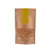 open window organic matcha green tea pouch kraft paper bag for whey protein milk powder bag