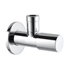 Good quality 1/2 inch chromed wall mounted toilet water stop 90 degree round handle quick open bathroom brass angle valve