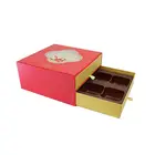 Luxury cardboard moon cake gift packaging double layer drawer paper mooncake box
