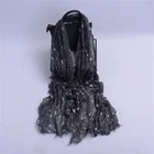 Wholesale OEM Design Star Printing Pleated Polyester Voile Scarf