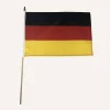 14*21cm promotional free sample hot sales small germany national polyester hand wooden pole flag