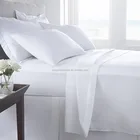 White 100 cotton fabric king size bedding set for hotel